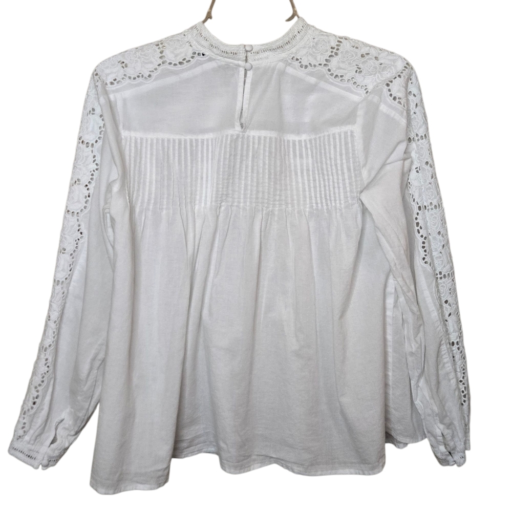 All Saints Elaia Embroidered Lace Trim Top - Picture 6 of 12